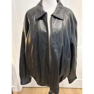Bill Blass Men's Leather Jacket‎ Size XXL Urban Vintage Bomber Berlin Aesthetic